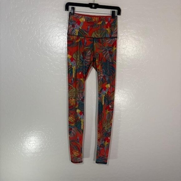 Yoga Democracy Pants - Yoga Democracy Leggings Womens Small Multicolor Parrot High Rise Yoga Pants